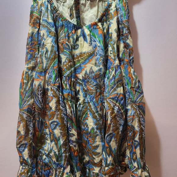 House of Harlow 1960 Boho Floral Blue Ivory Dress Size Small - Picture 5 of 11